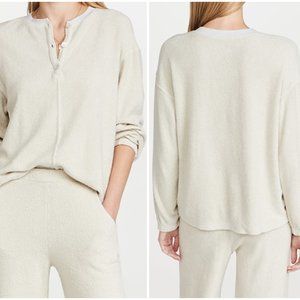 Stateside Sherpa Cropped Henley Stone xs